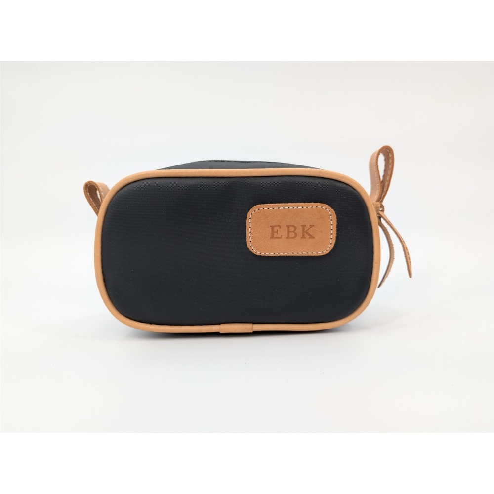 John Hart Toiletry Bag Black Travel Case Groomsmanβ EBK Monogram